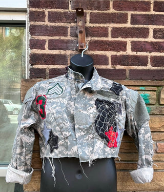 Army 3 Digital Frayed Jacket - The Vault by Sacha