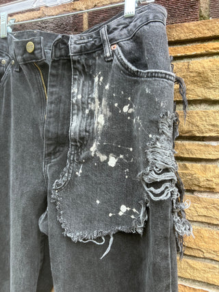 Custom Black Wash Splatter Denim - The Vault by Sacha