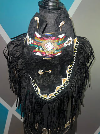 Velvet Embroidered Fringe Poncho - The Vault by Sacha