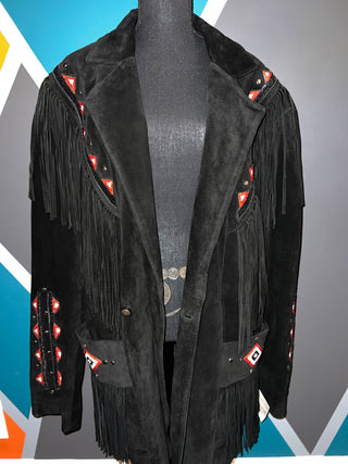 Black Suede Fringe Jacket - The Vault by Sacha