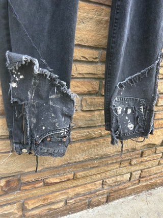 Custom Black Wash Splatter Denim - The Vault by Sacha