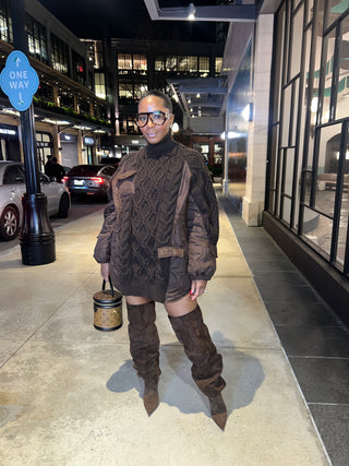 Chocolate cable knit sweater - The Vault by Sacha