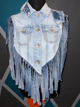 6 Button Custom Denim Poncho - The Vault by Sacha