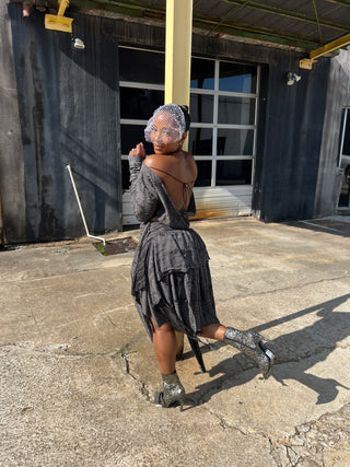 Drape Distressed Skirt Set - The Vault by Sacha