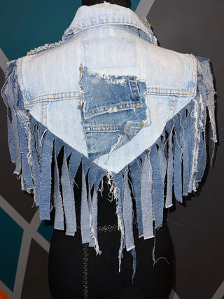 6 Button Custom Denim Poncho - The Vault by Sacha