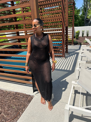 Midnight Mesh Crochet Dress - The Vault by Sacha