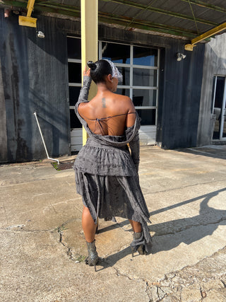 Drape Distressed Skirt Set - The Vault by Sacha