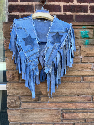 Custom Fierce Stars Fringe Poncho - The Vault by Sacha