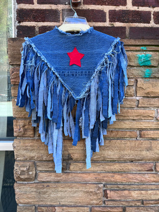 Custom Fierce Stars Fringe Poncho - The Vault by Sacha