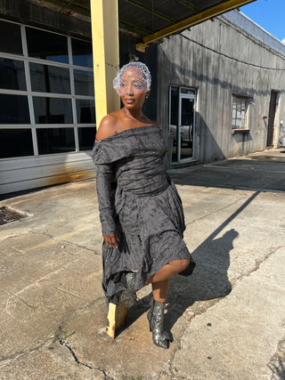 Drape Distressed Skirt Set - The Vault by Sacha