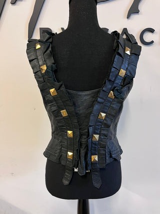 Ruffled Square Studs Top - The Vault by Sacha