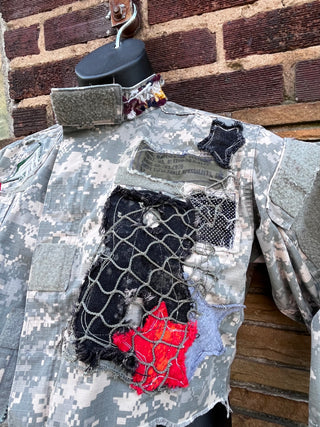 Army 3 Digital Frayed Jacket - The Vault by Sacha