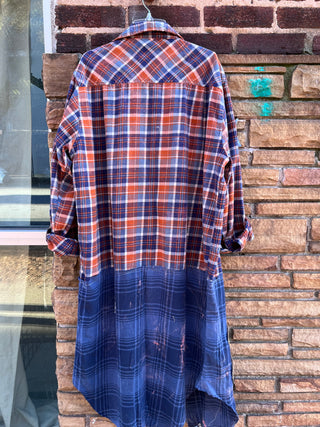 Custom Orange Multi Color Patchwork Shirt Dress - The Vault by Sacha