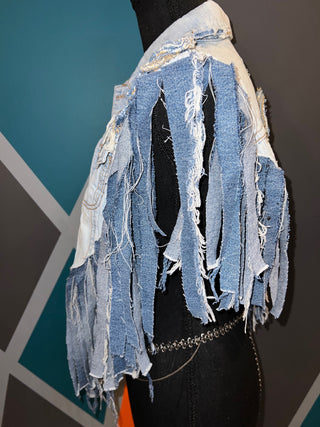 6 Button Custom Denim Poncho - The Vault by Sacha