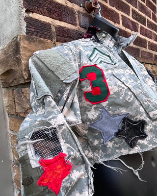 Army 3 Digital Frayed Jacket - The Vault by Sacha