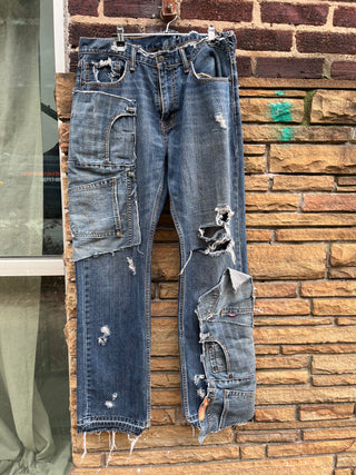 Custom Patchwork Distressed Denim - The Vault by Sacha