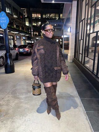 Chocolate cable knit sweater - The Vault by Sacha