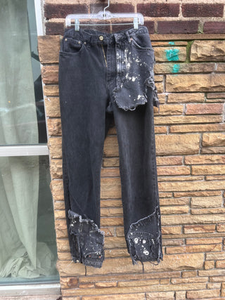 Custom Black Wash Splatter Denim - The Vault by Sacha