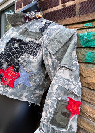 Army 3 Digital Frayed Jacket - The Vault by Sacha