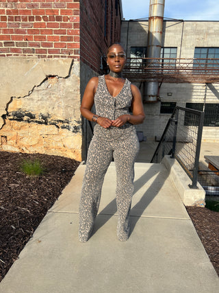 Chic Leopard Denim Two Piece Set | JEANS ONLY - The Vault by Sacha