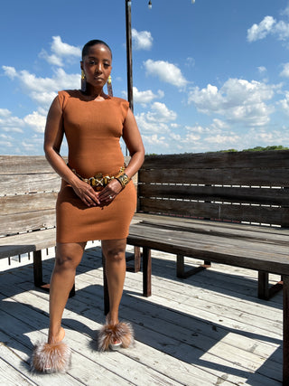 Penny Copper Stretch Knit Dress - The Vault by Sacha