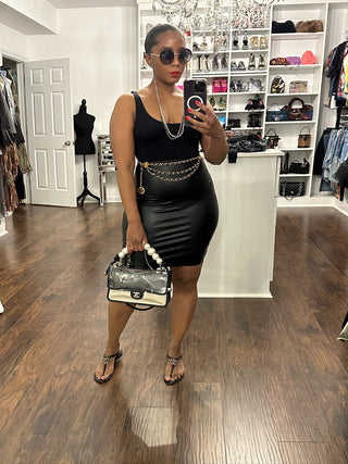 High waisted stretch, mini skirt - The Vault by Sacha