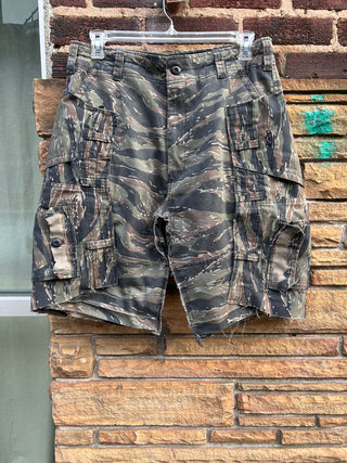 Custom Camo Distressed Shorts 10-12 days production from order - The Vault by Sacha