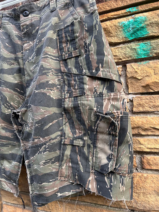 Custom Camo Distressed Shorts 10-12 days production from order - The Vault by Sacha