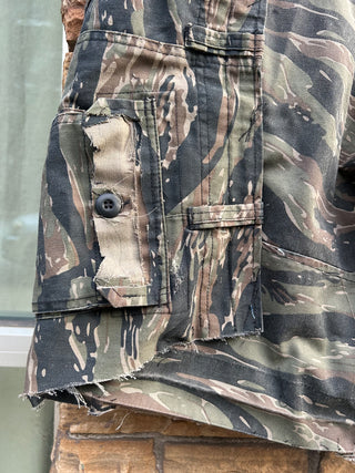 Custom Camo Distressed Shorts 10-12 days production from order - The Vault by Sacha