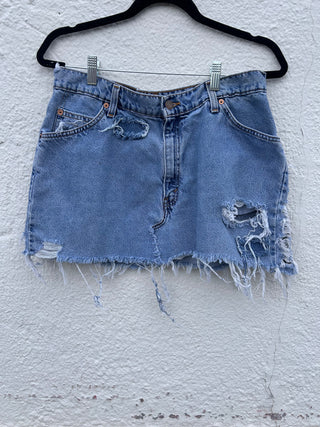 Drawstring Denim Mini Skirt| Size 32 (8/9) - The Vault by Sacha