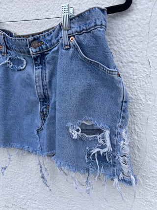 Drawstring Denim Mini Skirt| Size 32 (8/9) - The Vault by Sacha