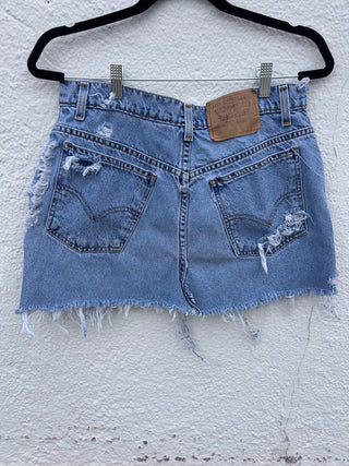 Drawstring Denim Mini Skirt| Size 32 (8/9) - The Vault by Sacha