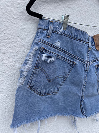 Drawstring Denim Mini Skirt| Size 32 (8/9) - The Vault by Sacha