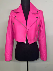 Hot Pink Crop Leather