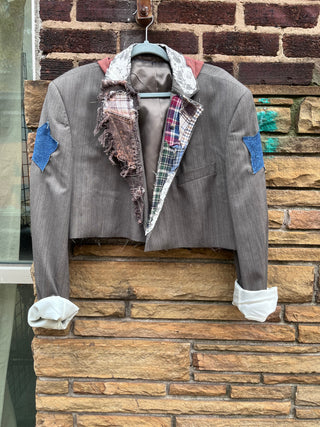 Custom Pastel Plaid Crop Blazer - The Vault by Sacha