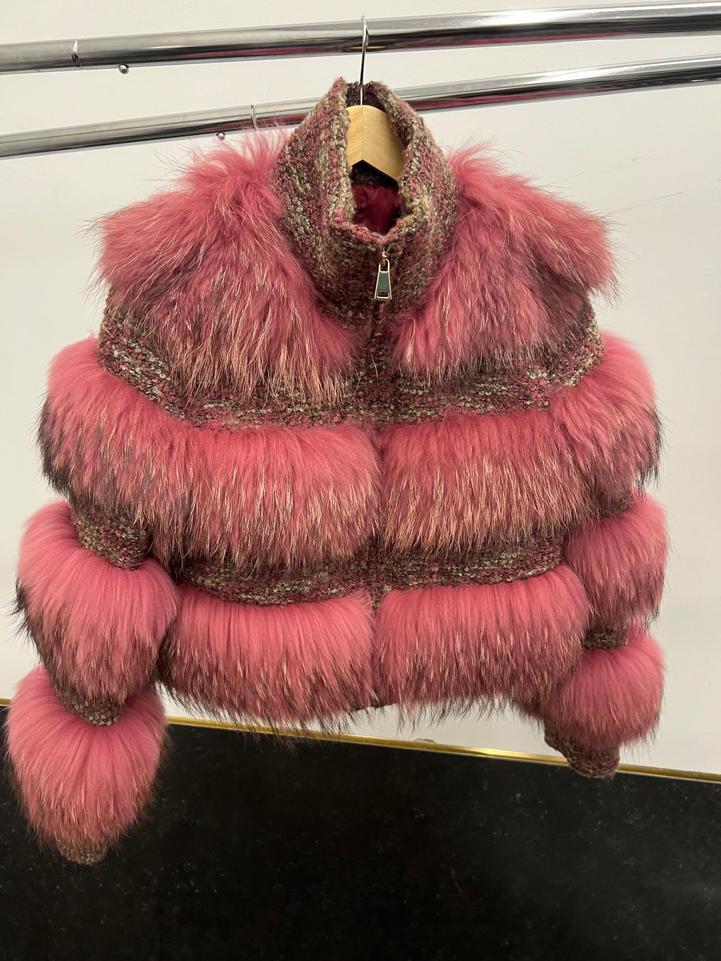 Genuine Fur & Tweed Coat - The Vault by Sacha