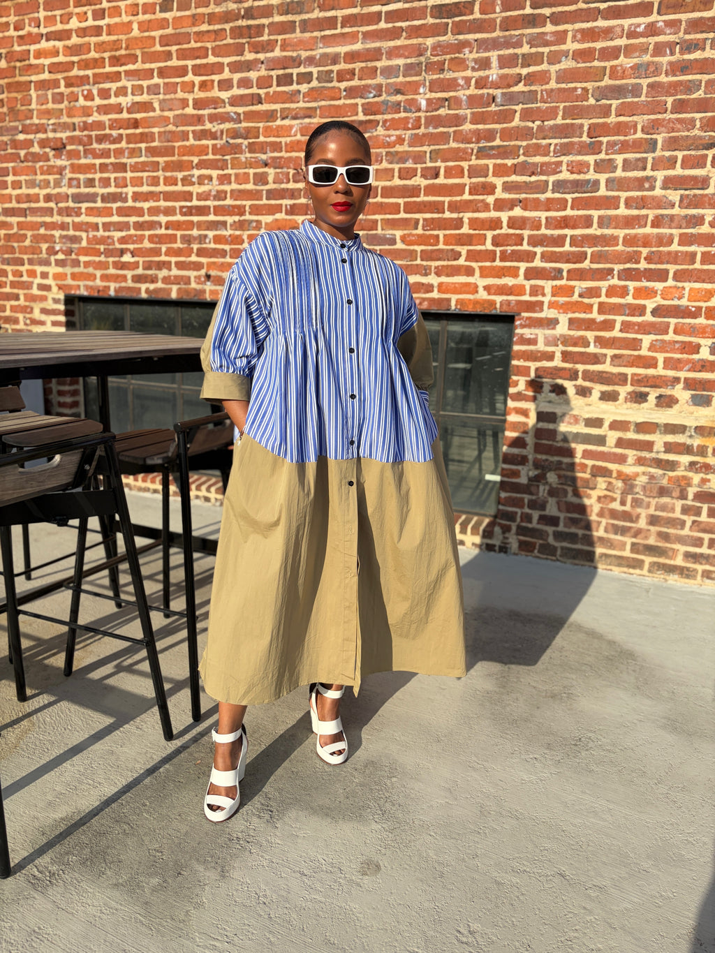 Pinstripe & Poise Shirt Dress - The Vault by Sacha