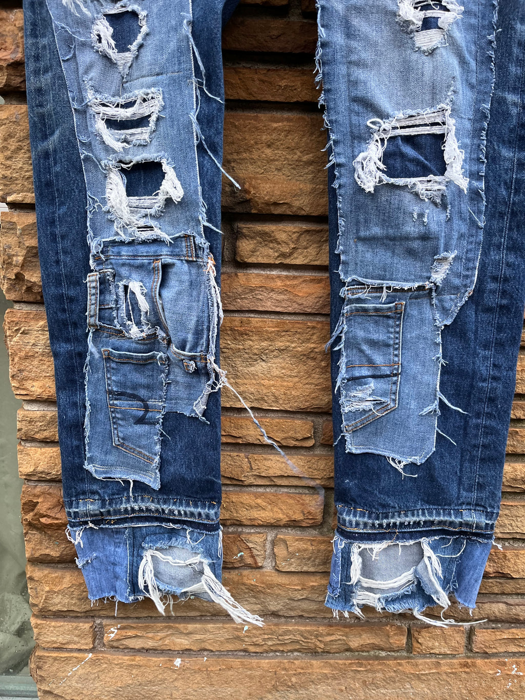 Custom Double Denim Distressed Jeans - The Vault by Sacha