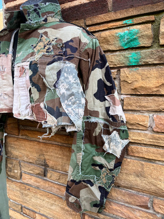 Custom Camo Crop Patchwork Jacket - The Vault by Sacha
