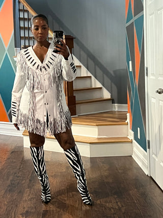 Genuine Leather Fringe Top/Dress