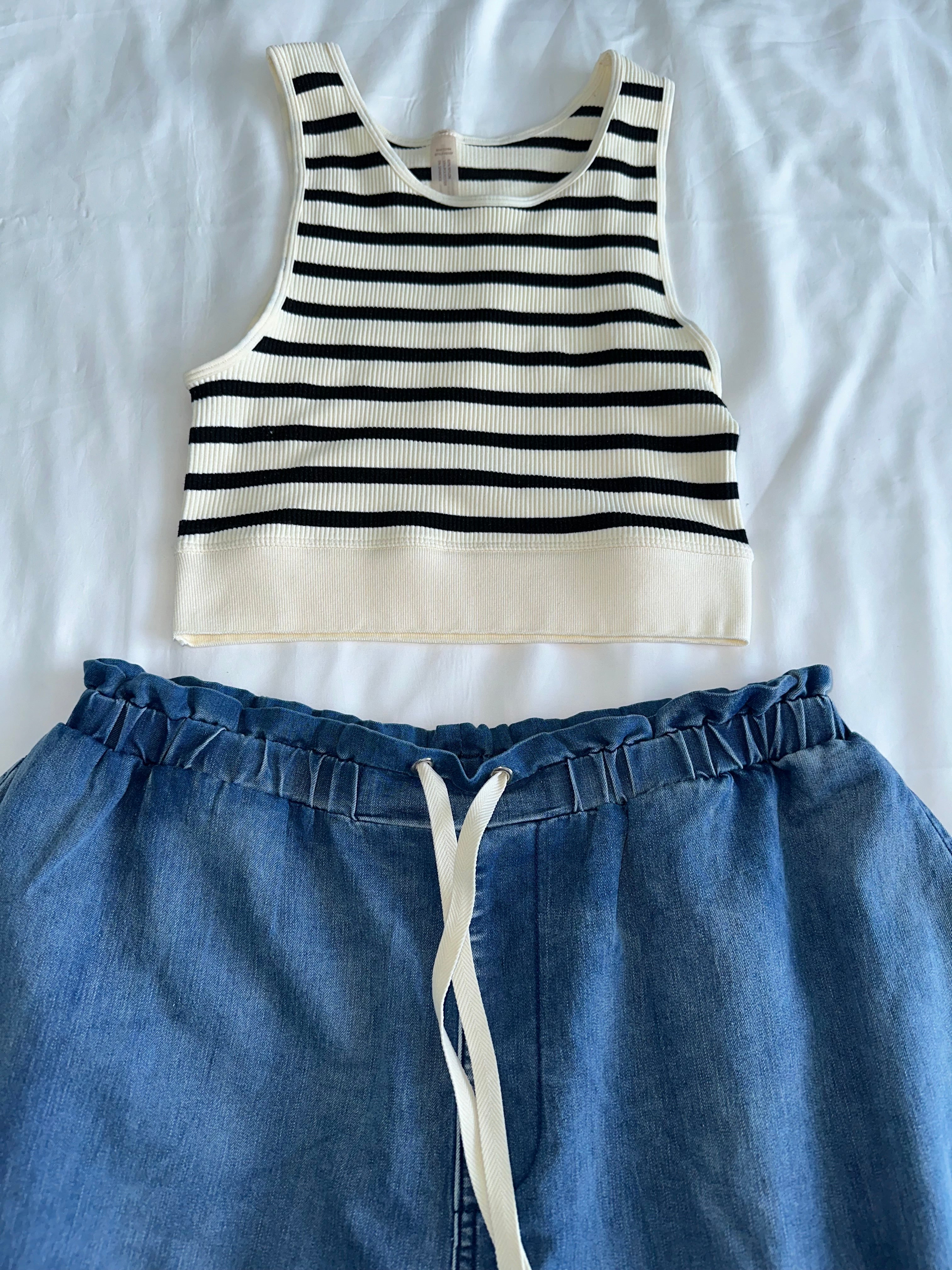 Ribbed Stripe Crop Top - The Vault by Sacha