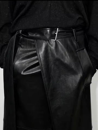 Maxi Split Leather Skirt - The Vault by Sacha