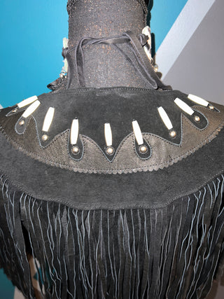 Bad To The Bone Leather Suede Poncho