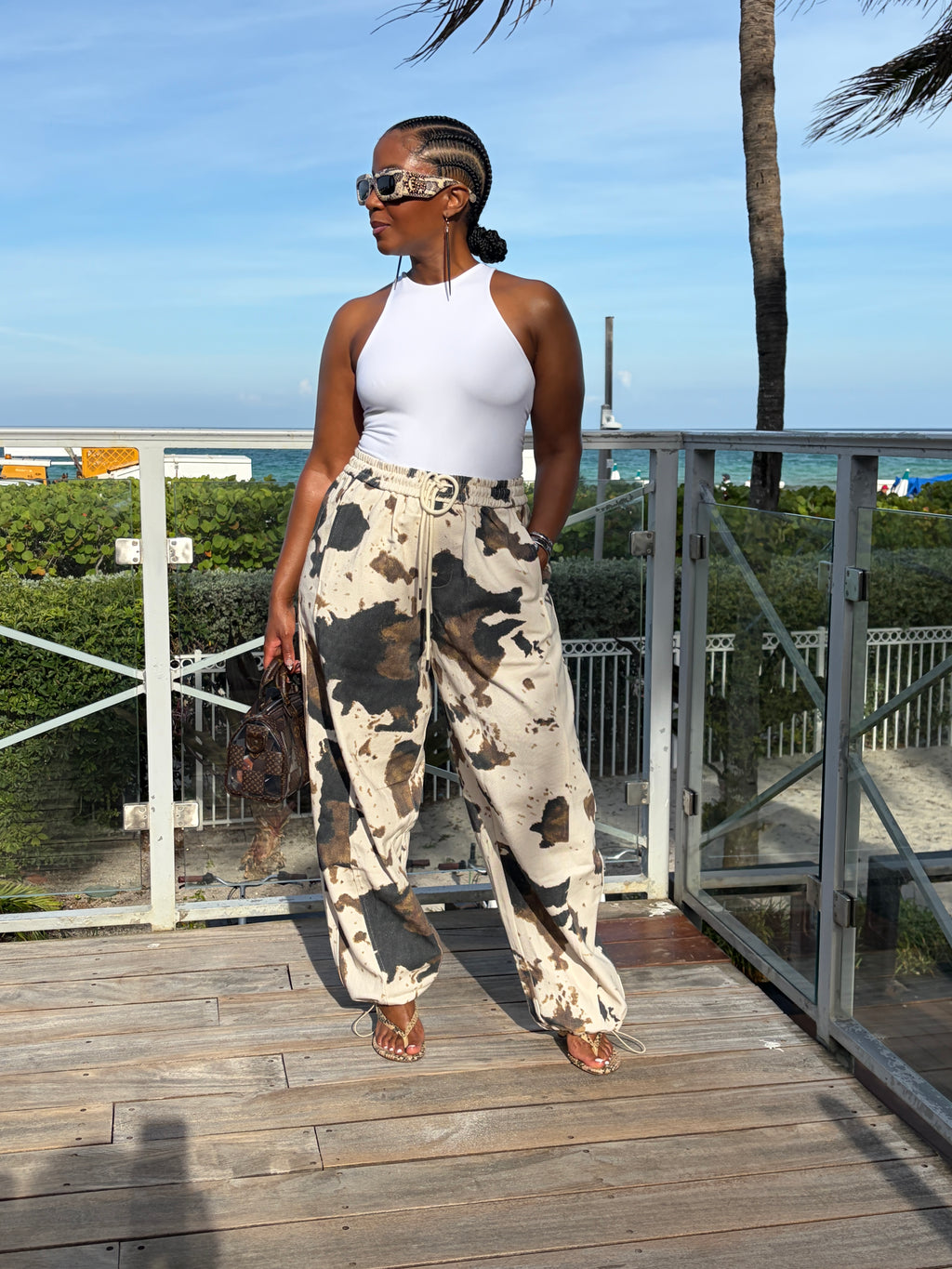Driftwood Cowhide Joggers - The Vault by Sacha