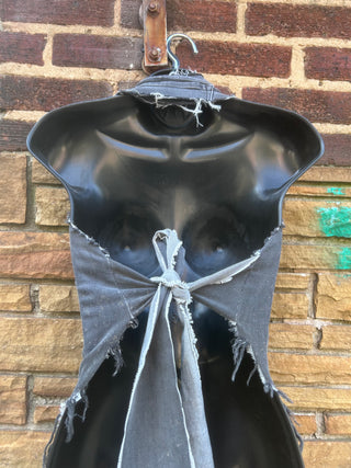 Custom Gray Distressed Halter Top
