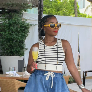 Ribbed Stripe Crop Top - The Vault by Sacha