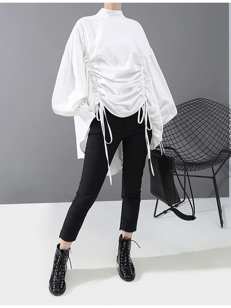 Ruched Shirt/Dress Black - The Vault by Sacha