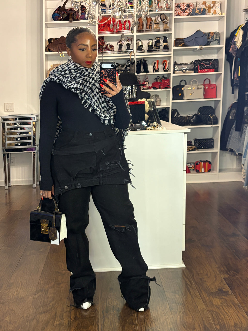Houndstooth Oversized scarf - The Vault by Sacha