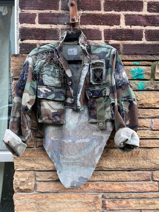 Custom Airborne Camo Hi Low Jacket - The Vault by Sacha