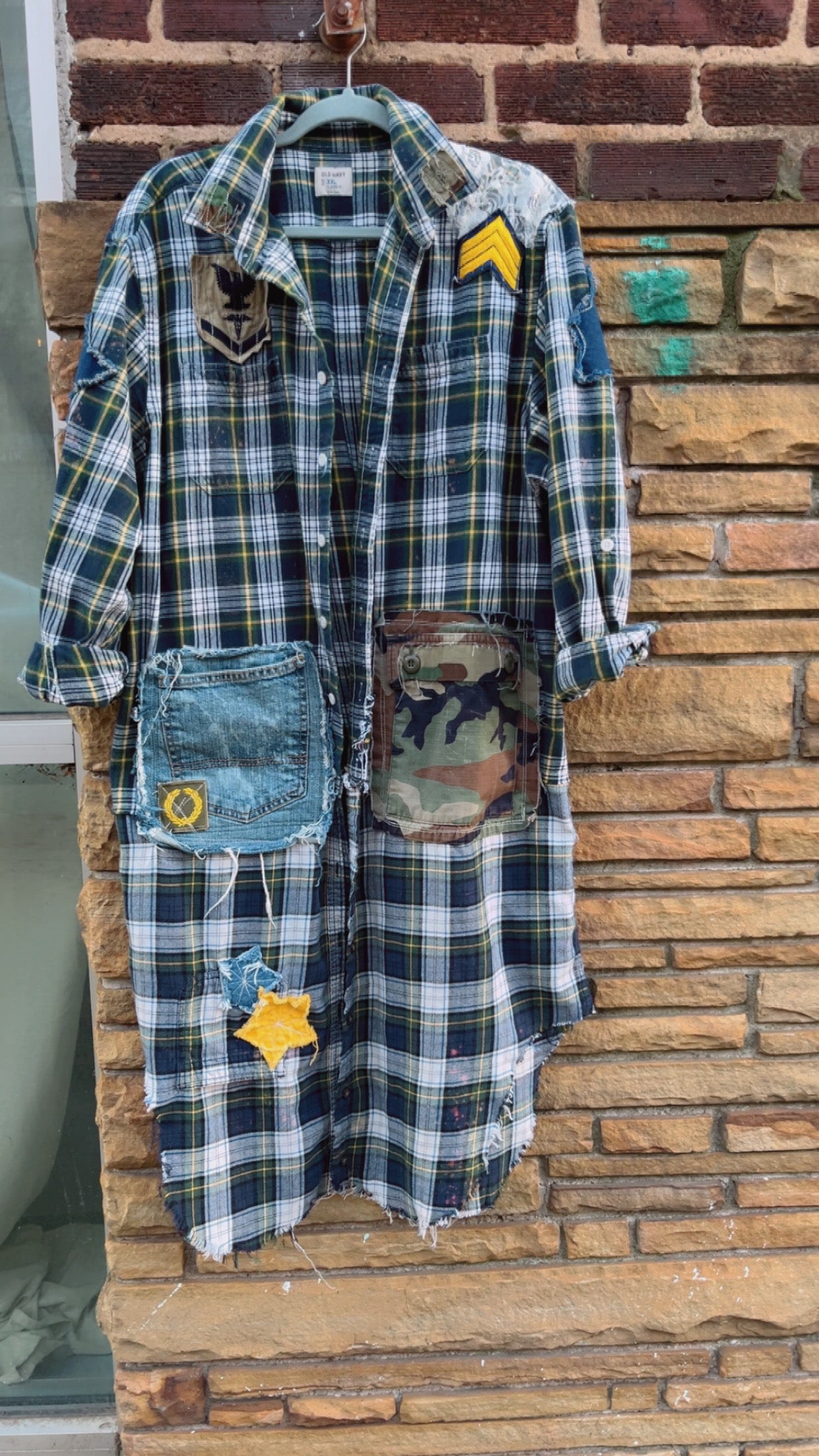 Custom Plaid Lace Shoulder Patchwork Duster - The Vault by Sacha